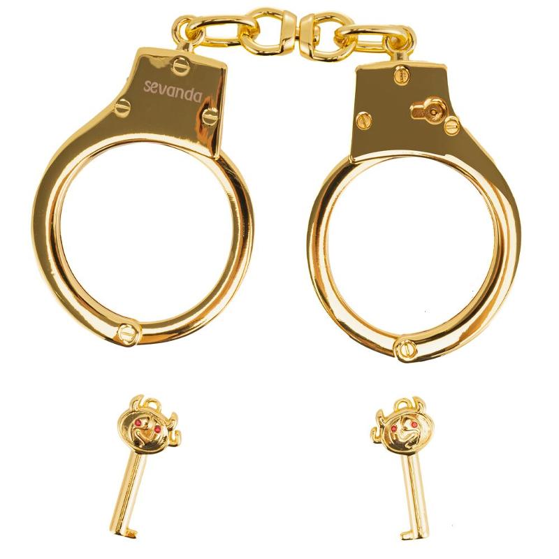 Наручники LOCKINK Pretty-sub Handcuffs, золотисті, металеві, можна відкрити без ключа