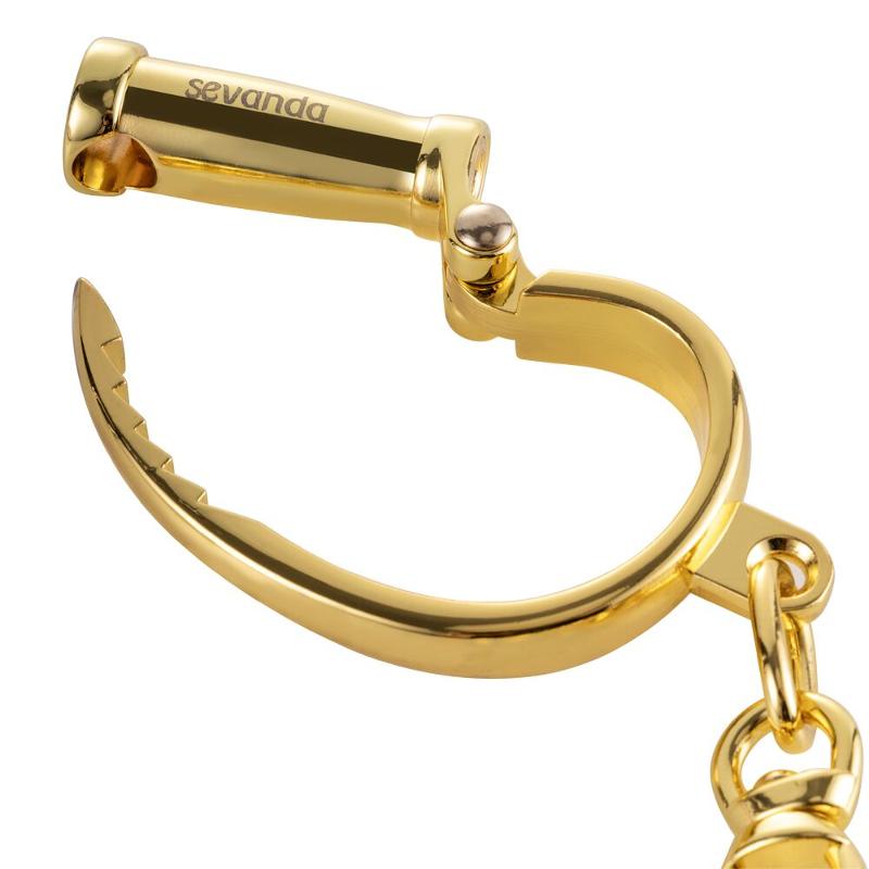 Наручники LOCKINK Love-slave Handcuffs, золотисті, металеві, у формі стремен
