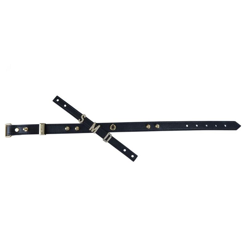 Нашийник LOCKINK Dark DIY Alphabet Collar, чорний, штучна шкіра, букви зі стразами