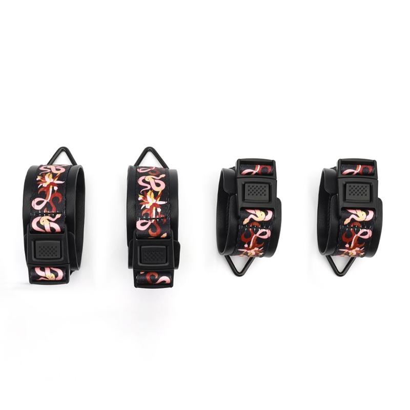 БДСМ-набір LOCKINK The Flowering Serpent Bondage Set, чорний, з малюнком у вигляді змій, 12 предметів