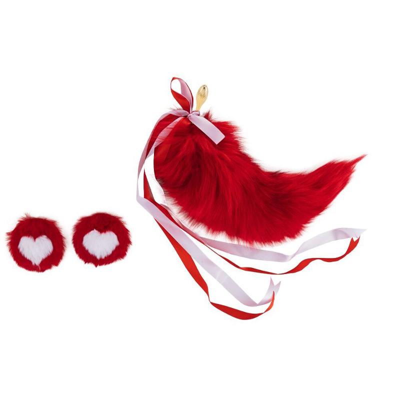 Анальна пробка з хвостом лисиці LOCKINK SEVANDA Red Vixen Set with Pear-shape Plug - зображення 1