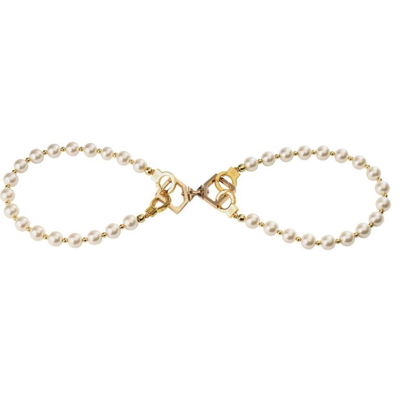 Перлинний набір для фіксації LOCKINK Pearl Bondage & Restraint Set, наручники, поножі, повідець