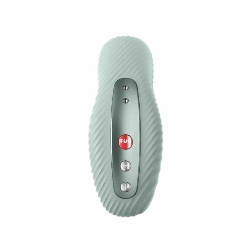 Накладний вібратор Fun Factory LAYA III sage green, ефект постукування пальцем