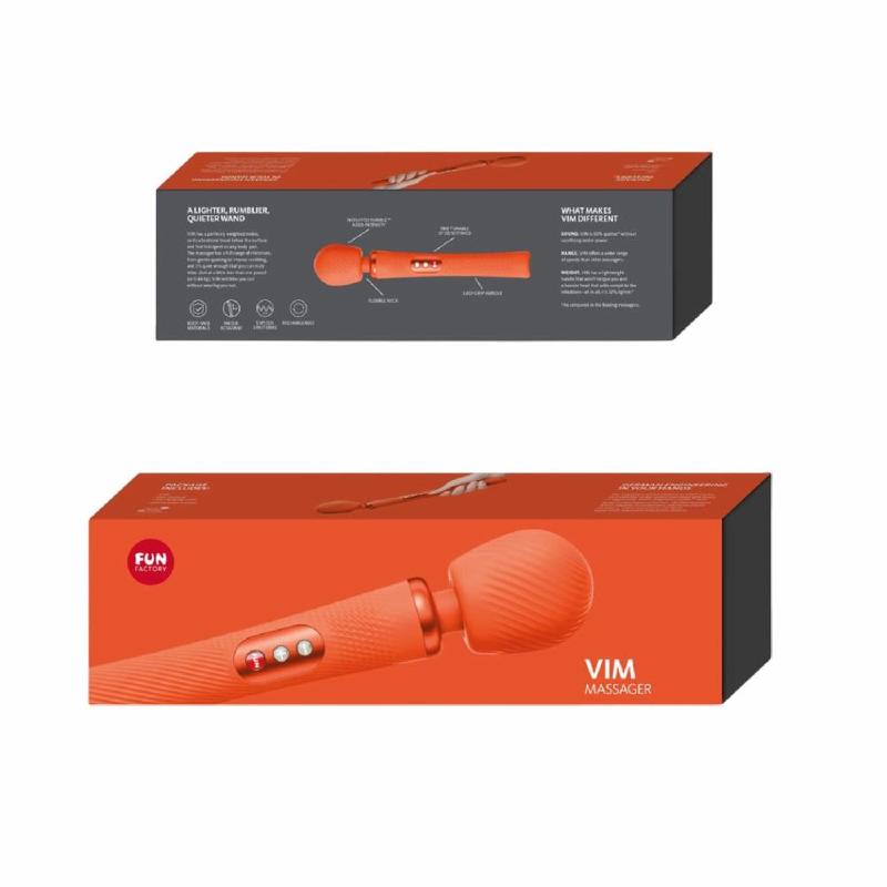 Вібромасажер Fun Factory VIM Vibrating Wand sunrise orange, суперпотужний та легкий, до 6 годин роботи