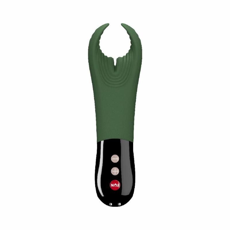Вібратор для пеніса Fun Factory MANTA moss green/black, підходить для парних ігор