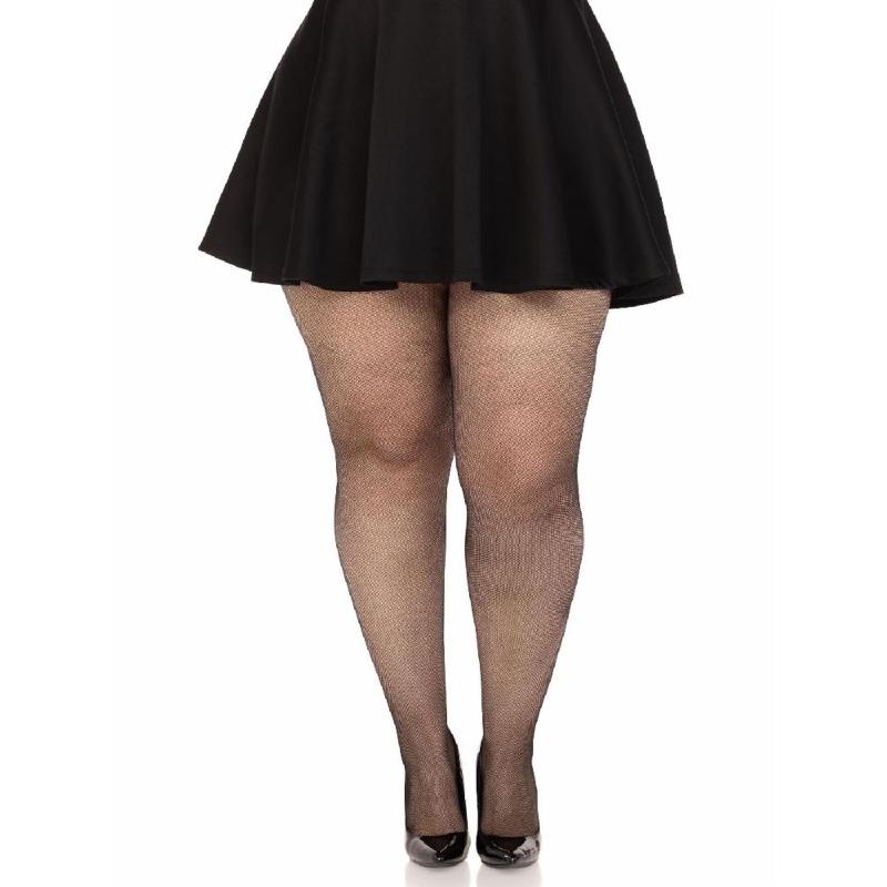 Колготки Leg Avenue Spandex micro net tights, 1X/2X, чорні, у дрібну сітку, середня посадка