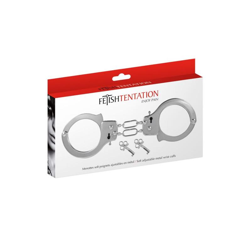 Строгі металеві наручники Fetish Tentation Soft adjustable metal wrist cuffs