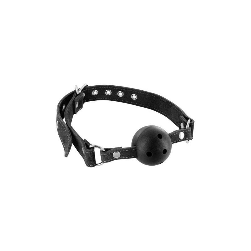 Кляп Fetish Tentation Premium Leather gag with stiff ball - зображення 1