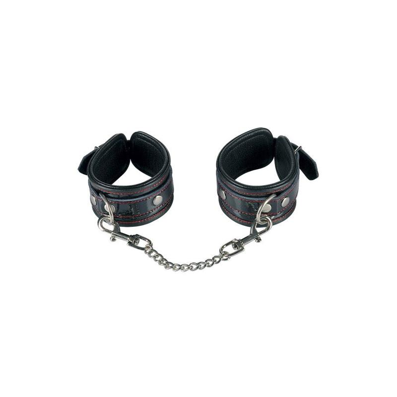 Наручники Fetish Tentation Premium Patent Leather Handcuffs, знімний ланцюжок
