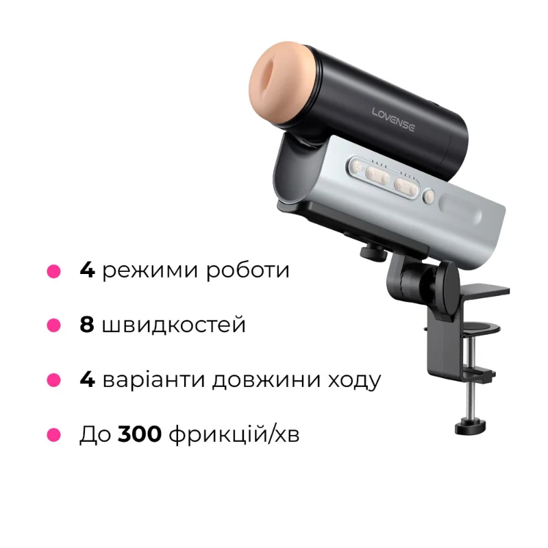 Інтерактивний смарт-мастурбатор Lovense Solace Pro, до 230–300 фрикцій на хвилину, до 14 годин роботи