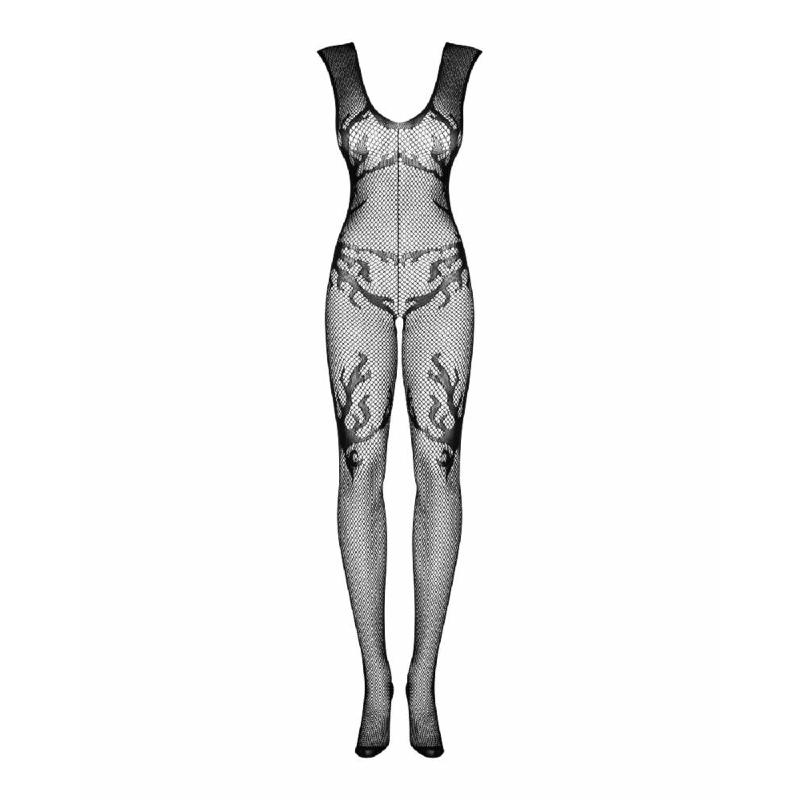 Бодістокінг Obsessive Bodystocking F241, S/M/L, сітка по всьому тілу, відкриті руки, відкрита спина