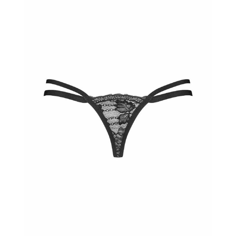 Трусики-стрінги Obsessive Nutris thong, XS/S, мереживні, дуже м’які, з подвійними боковинками