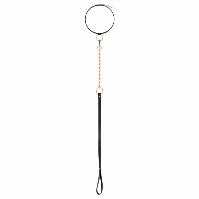 Нашийник з повідцем Rosy Gold - Collar with Leash - Black
