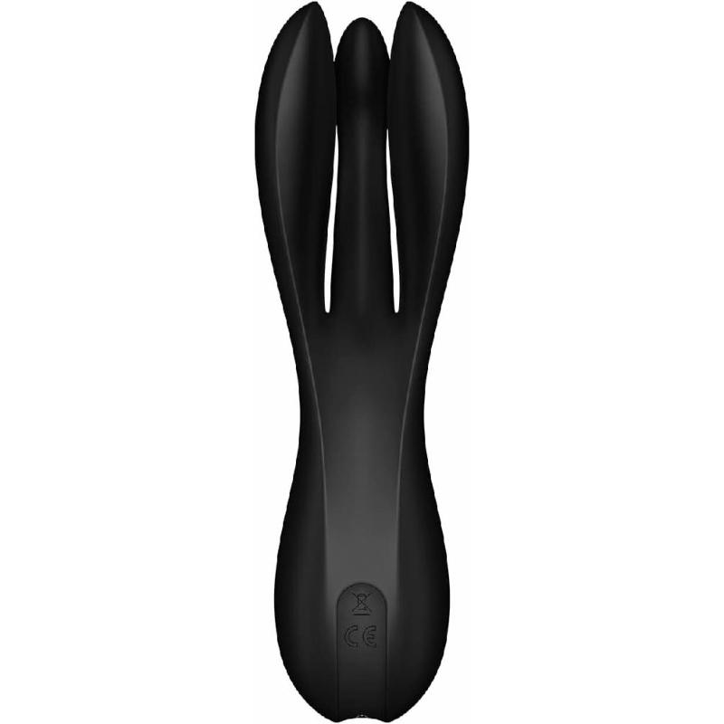 Кліторальний вібратор Satisfyer Threesome 2 Black, 3 гнучкі пальчики, 3 мотори