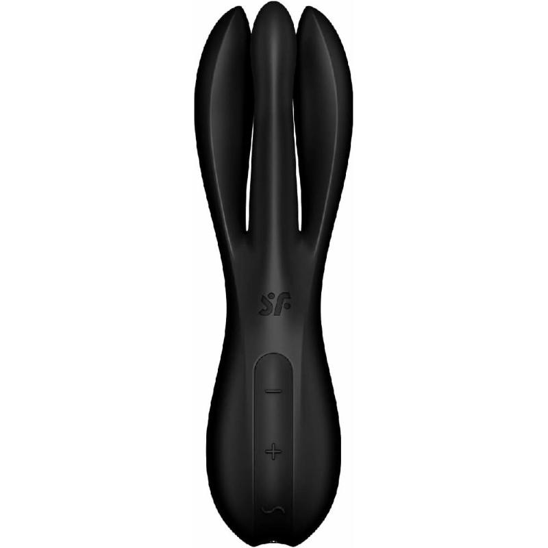 Кліторальний вібратор Satisfyer Threesome 2 Black, 3 гнучкі пальчики, 3 мотори