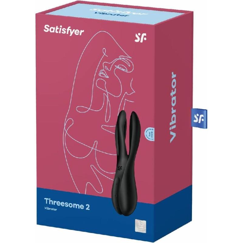 Кліторальний вібратор Satisfyer Threesome 2 Black, 3 гнучкі пальчики, 3 мотори