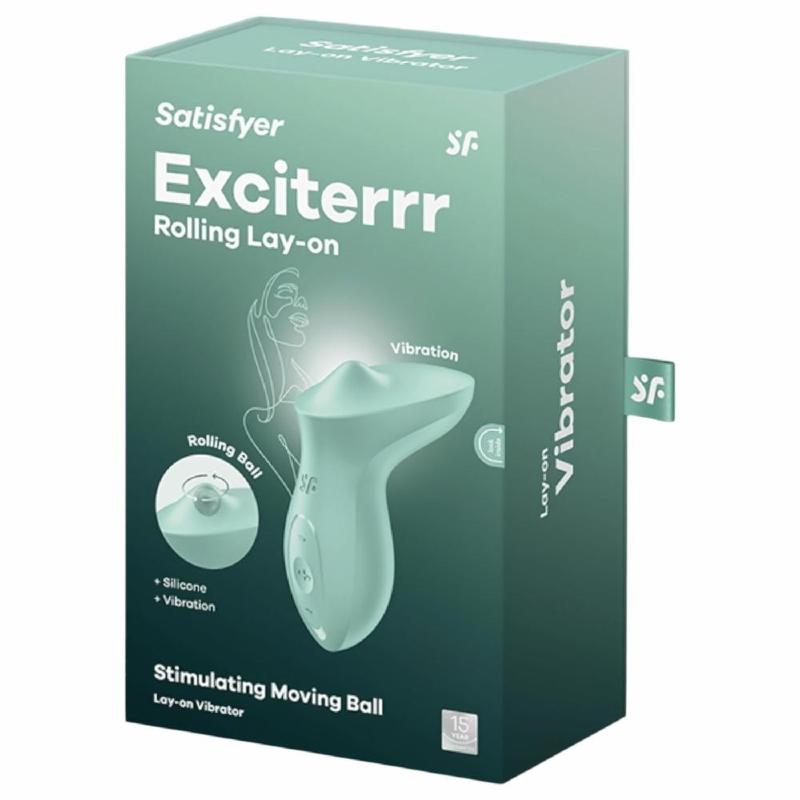 Вібратор для клітора з перлинною стимуляцією Satisfyer Exciterrr Mint, 2 незалежні мотори