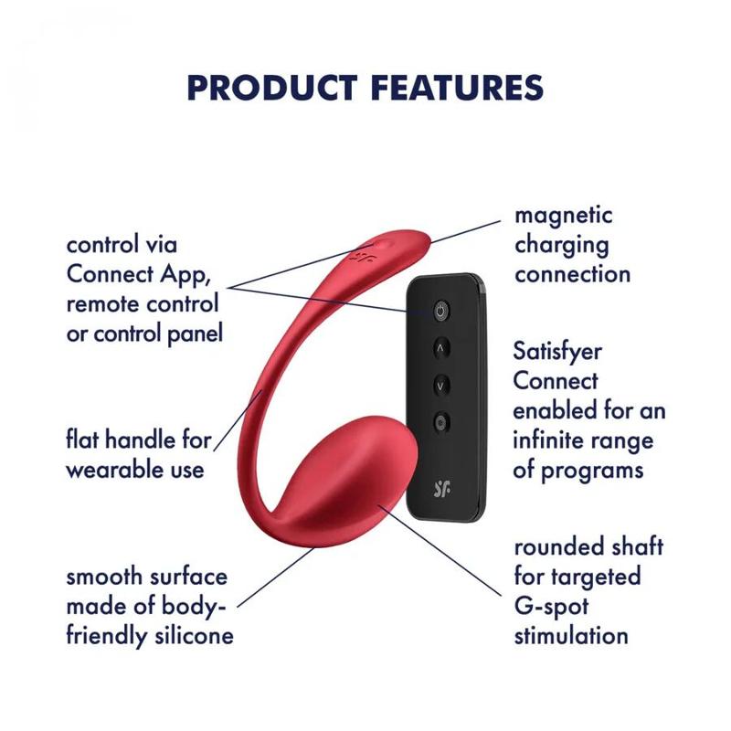Смарт-віброяйце Satisfyer Shiny Petal Connect App, керування зі смартфона, пульт ДК