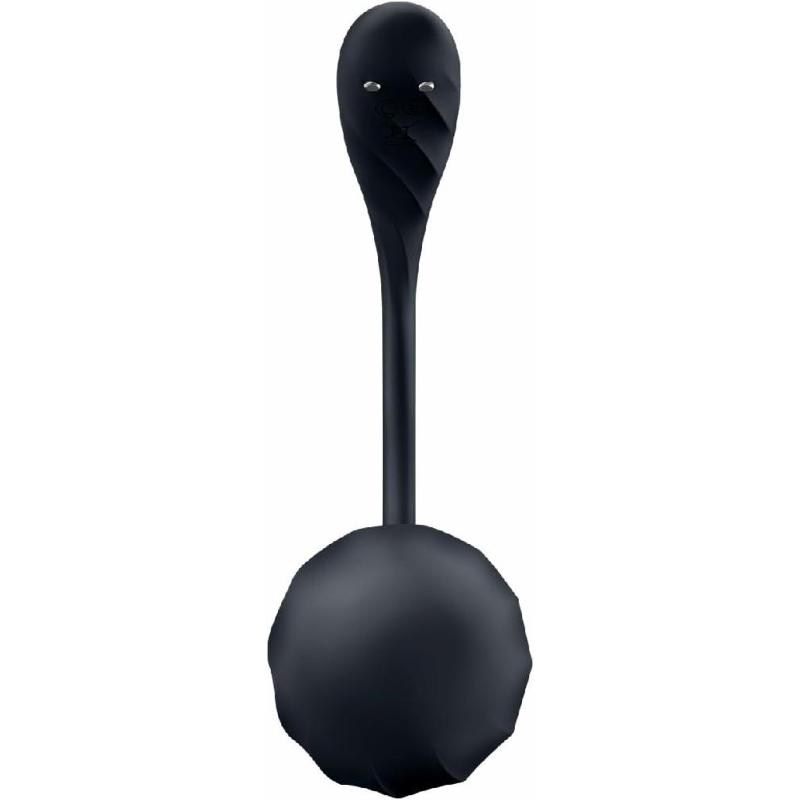 Смарт-віброяйце Satisfyer Ribbed Petal Connect App Black, керування зі смартфона, пульт ДК