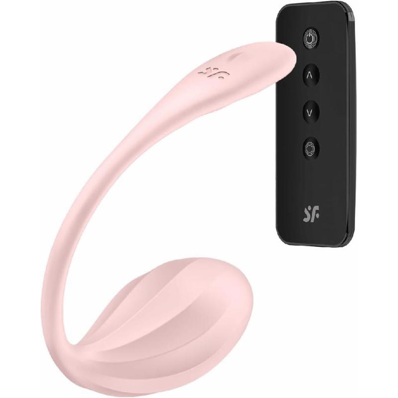 Смарт-віброяйце Satisfyer Ribbed Petal Connect App Rose, керування зі смартфона, пульт ДК
