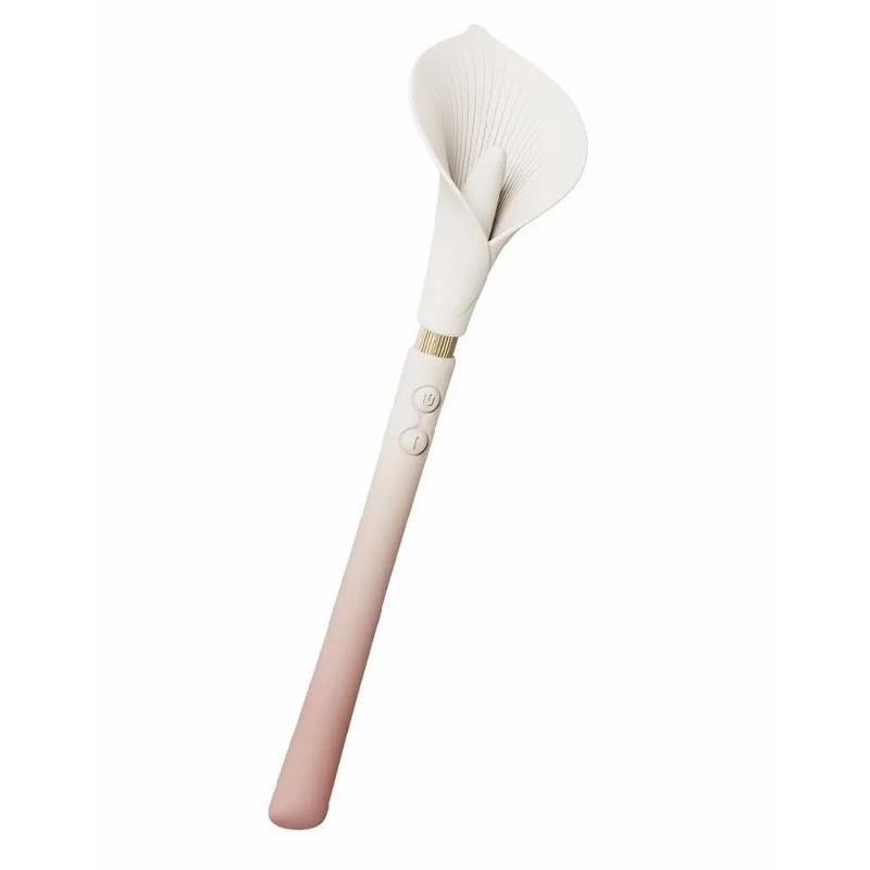 Розкішний вібромасажер Zalo – Calla Blossom Pink, двосторонній, 2 мотори