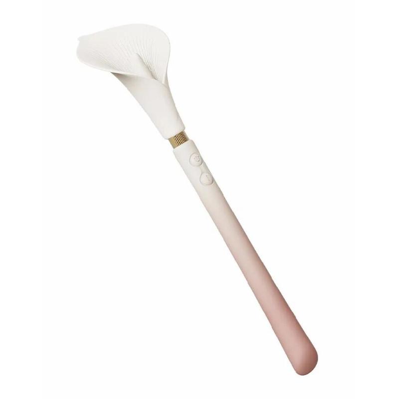 Розкішний вібромасажер Zalo – Calla Blossom Pink, двосторонній, 2 мотори