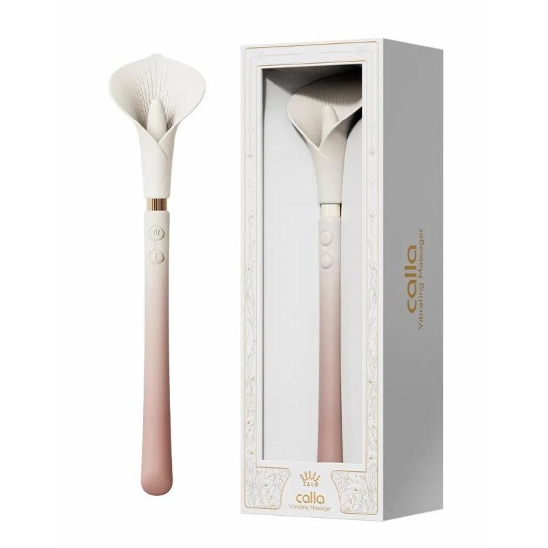 Розкішний вібромасажер Zalo – Calla Blossom Pink, двосторонній, 2 мотори