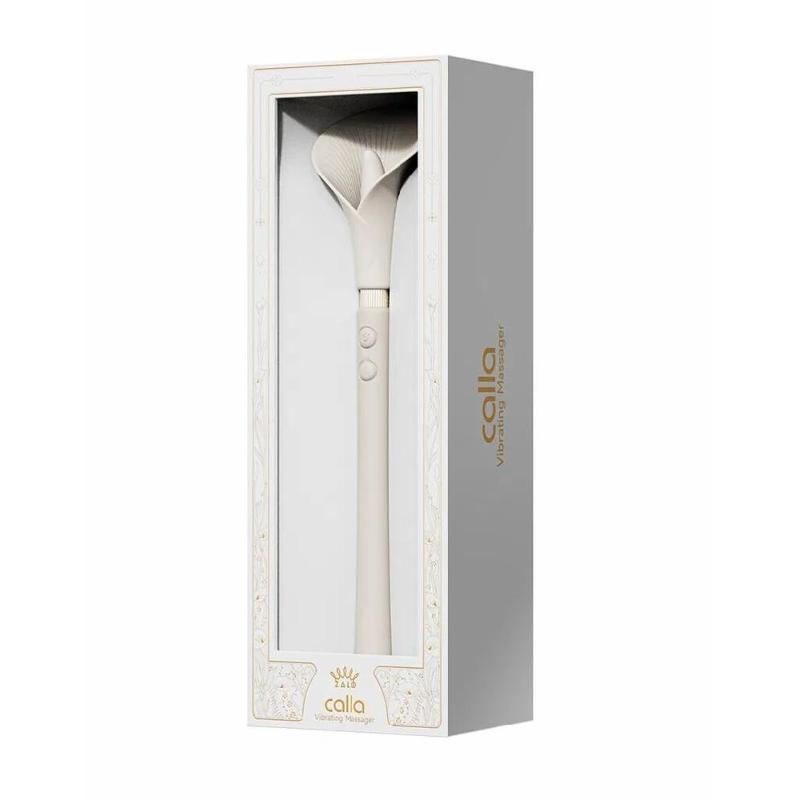 Розкішний вібромасажер Zalo – Calla Ivory White, двосторонній, 2 мотори