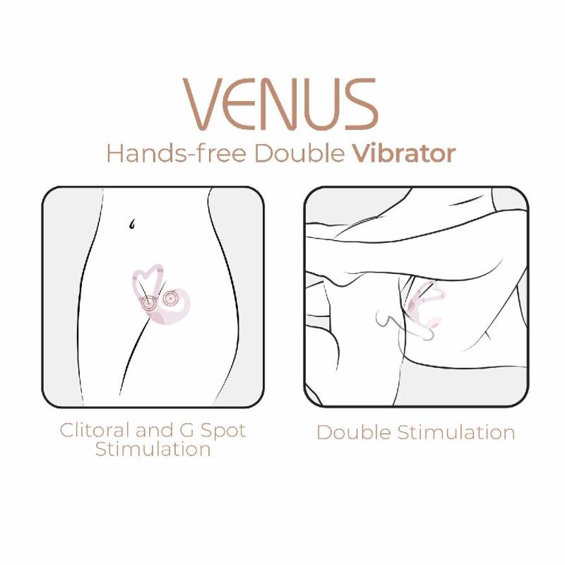 Смарт-вібратор для пар Adrien Lastic Venus + APP, подвійний, можна носити під одягом, 10 режимів