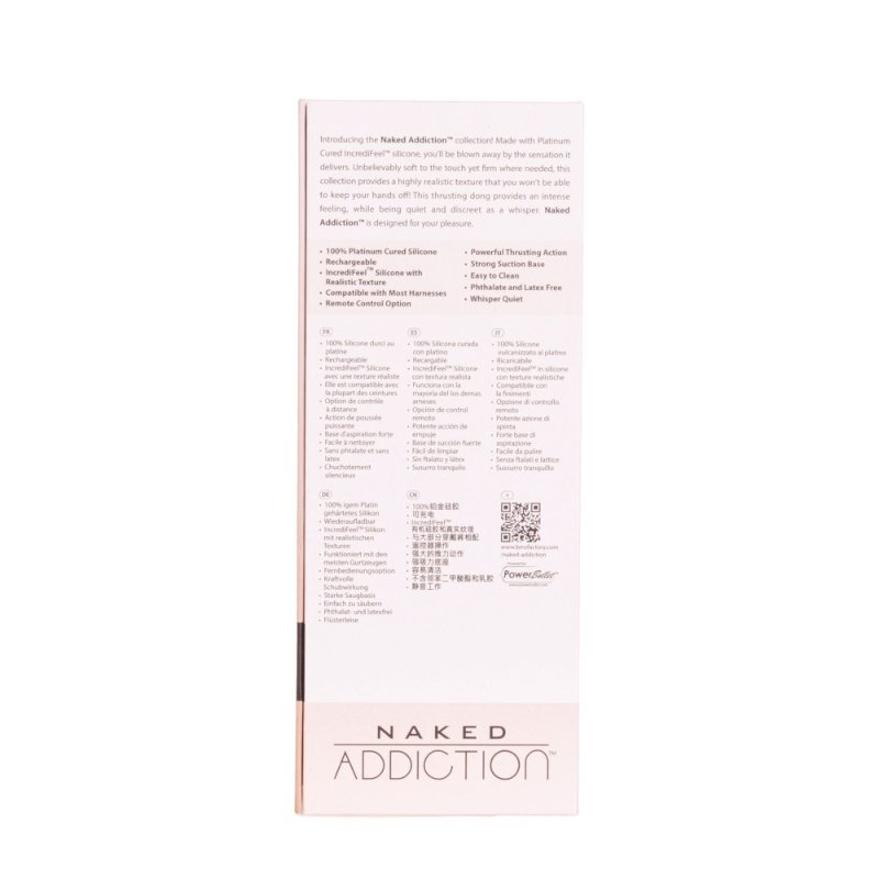 Фалоімітатор із пульсацією Addiction Naked Addiction 8.5” Thruster - Vanilla