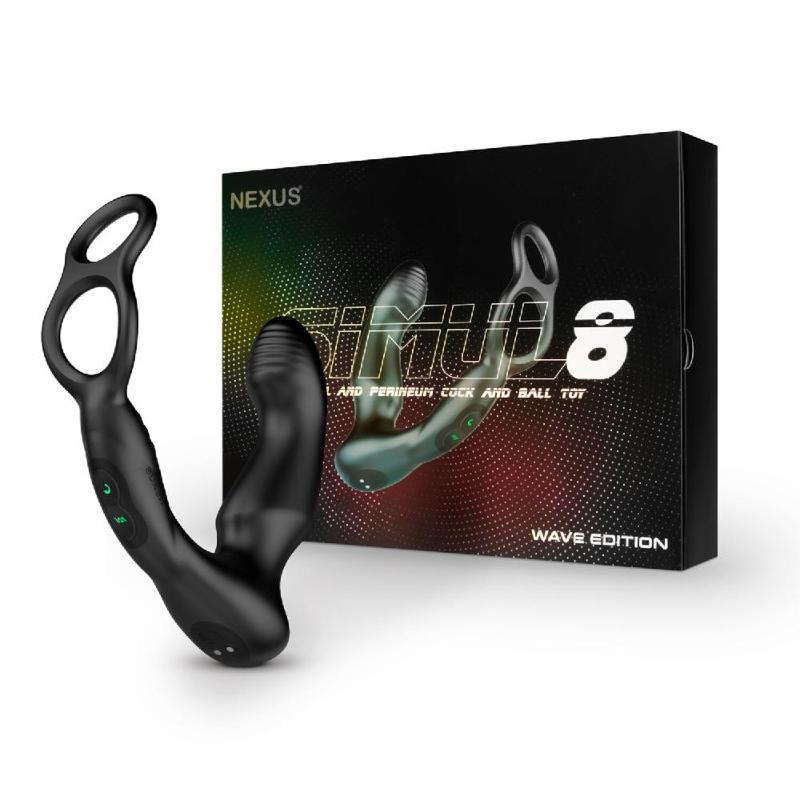 Стимулятор простати Nexus SIMUL8 Wave Edition з ерекційним кільцем, вібрація + манливий рух стовбура