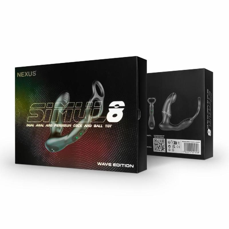 Стимулятор простати Nexus SIMUL8 Wave Edition з ерекційним кільцем, вібрація + манливий рух стовбура