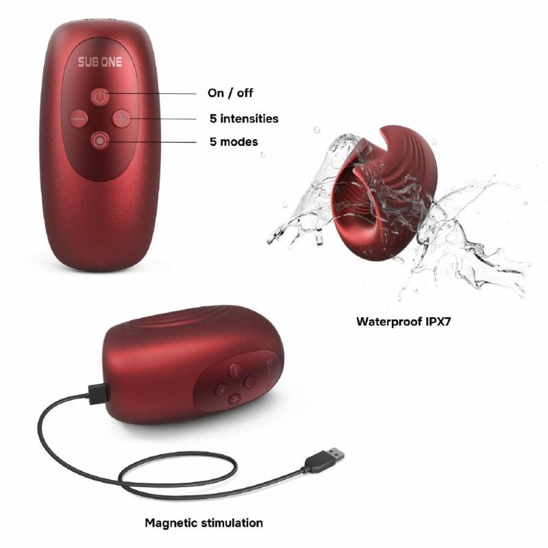 Мастурбатор з вібрацією Manwan SUB.ONE Velvet Red
