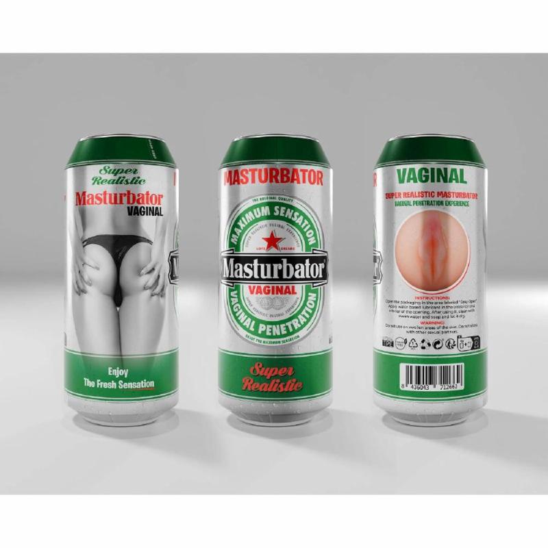 Мастурбатор-вагіна Alive Heineken Vagina II у вигляді банки пива, реалістичний
