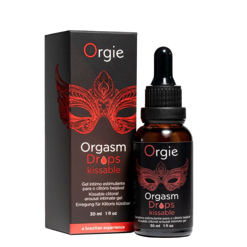 Збуджувальні краплі для клітора Orgie Orgasm Drops Kissable, 30 мл, тепло-холод, смак яблука - зображення 1