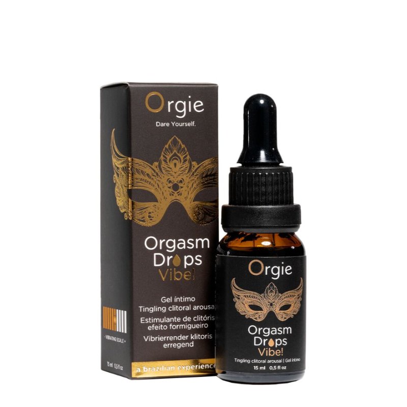 Збуджувальні краплі для клітора Orgie Orgasm Drops Vibe!, 15 мл, тепло-холод, ефект вібрації - зображення 1