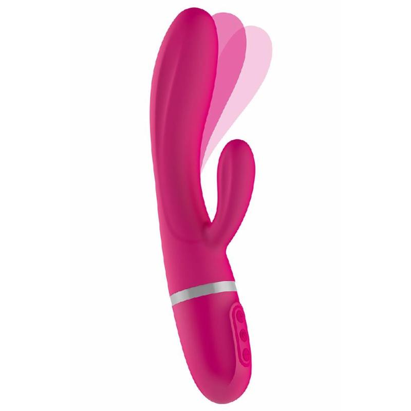 Вібратор-кролик Liebe Bend It Plus Cerise, гнучкий, 2 мотори, 10 режимів