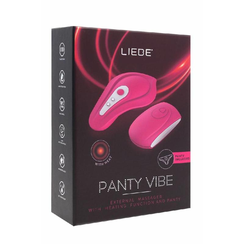 Вібратор у трусики Liebe Panty Vibe Recargable Cerise, нагрів до 39 °C, пульт, трусики S-M в комплекті