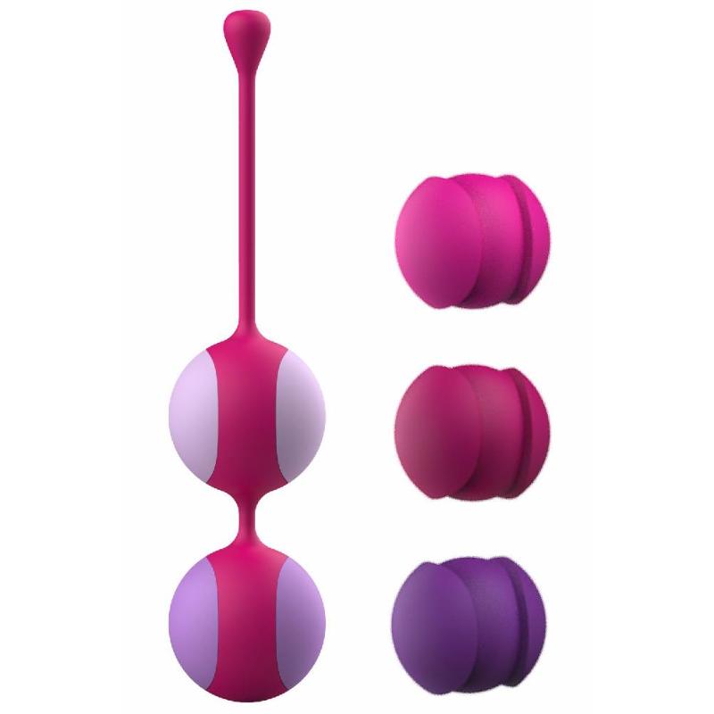 Вагінальні кульки Liebe Kewos — Cerise/Candy Violet, 5 кульок у комплекті, 15, 25, 35, 45 та 55 г