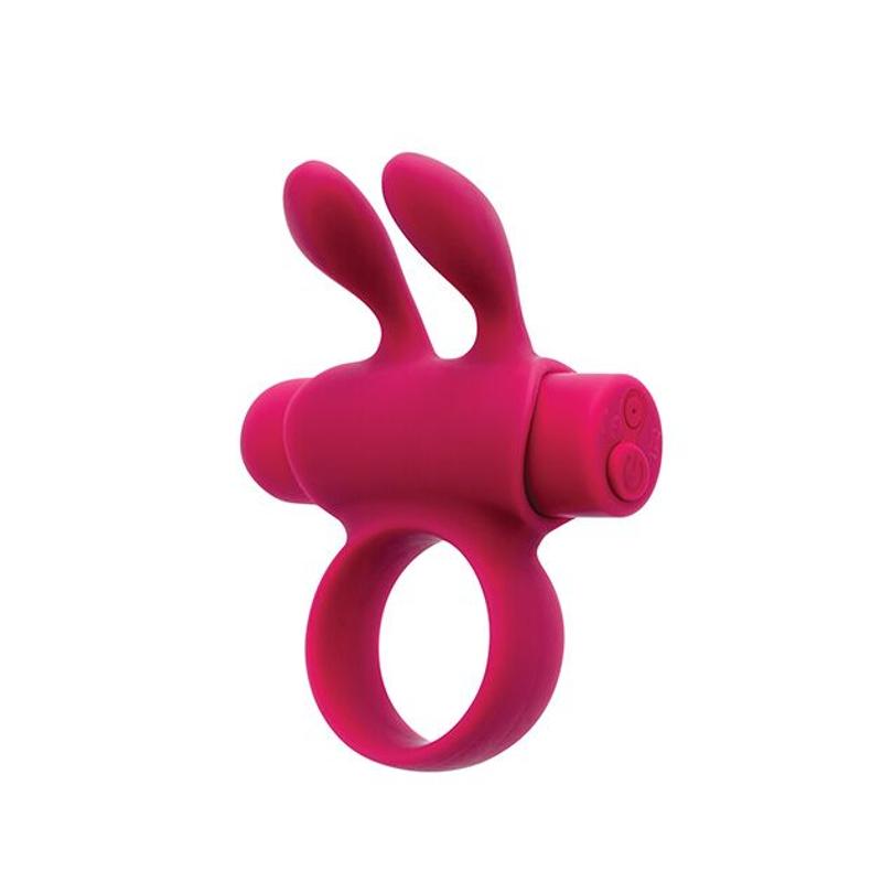 Ерекційне віброкільце S Pleasures Premium Rabbit Ring, рожеве, зі знімною віброкулею та вушками - зображення 1