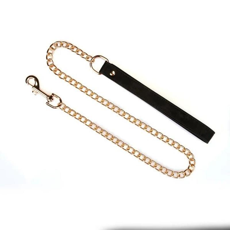 Нашийник з повідцем Liebe Seele Boudoir Amor Collar with Leash Black, три кільця