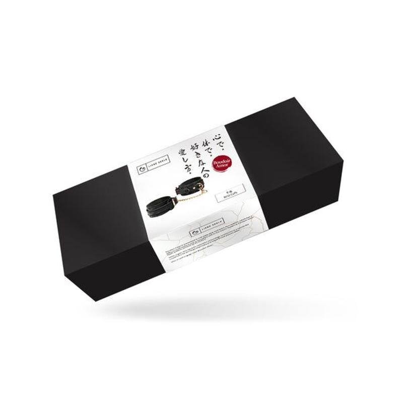 Наручники Liebe Seele Boudoir Amor Wrist Cuffs Black, з’єднувальний ланцюжок на карабінах