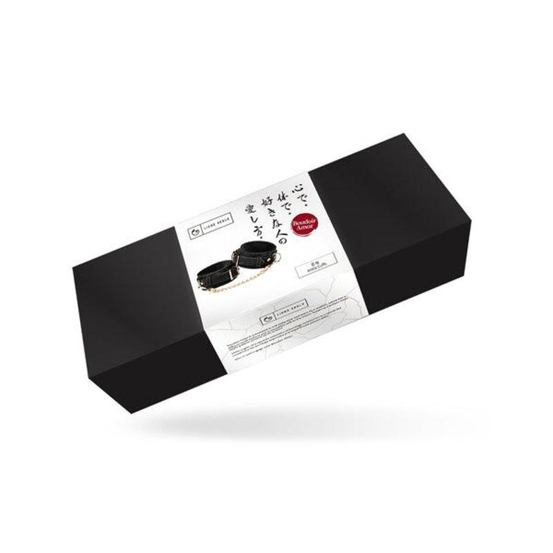 Поножі Liebe Seele Boudoir Amor Ankle Cuffs Black, знімний з’єднувальний ланцюжок