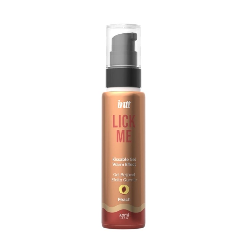 Гель для оральних пестощів із зігрівальним ефектом INTT Lick Me Kissable Gel Peach 50 мл, без цукру - зображення 1