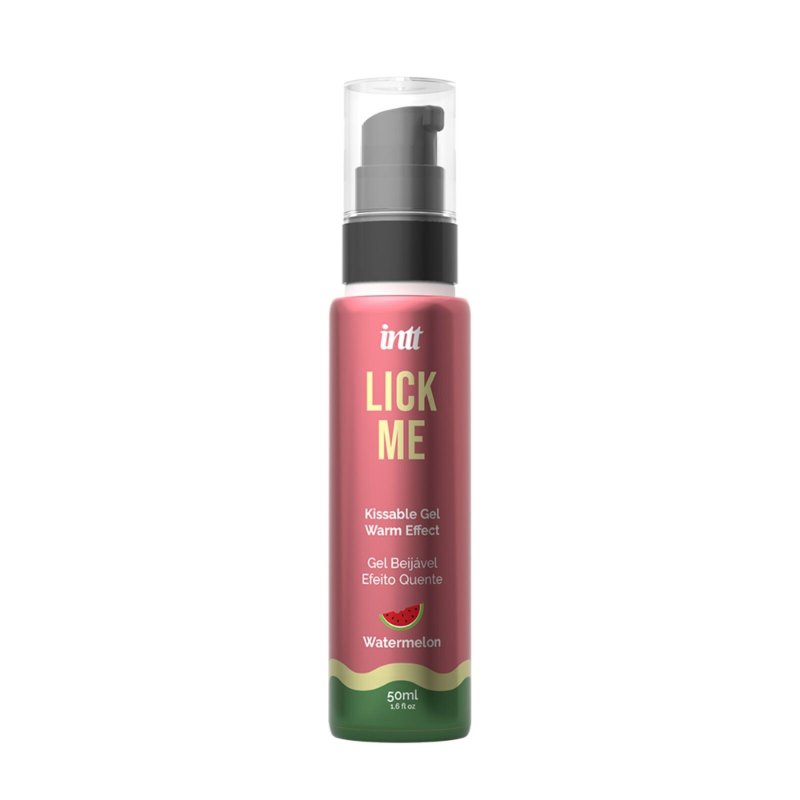 Гель для оральних пестощів із зігрівальним ефектом INTT Lick Me Kissable Gel Watermelon 50 мл, без цукру - зображення 1
