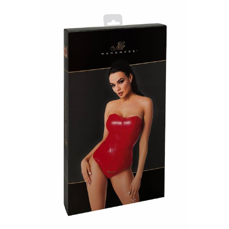 Корсет Noir Handmade F355 Red powerwetlook corset - M
