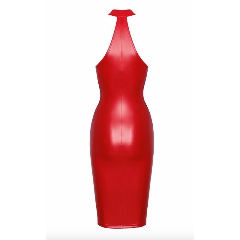 Сукня Noir Handmade F354 Red powerwetlook dress - M