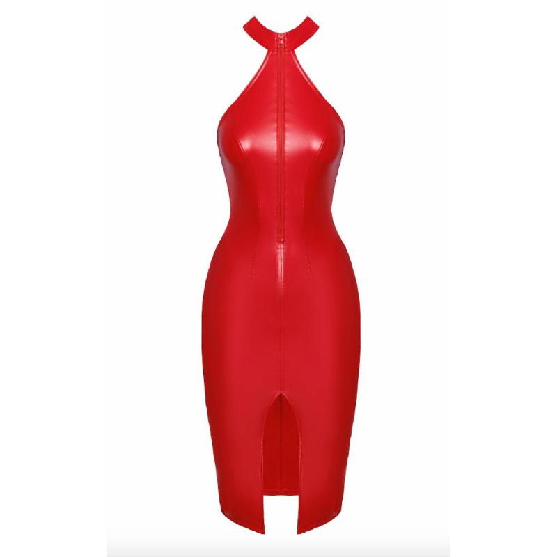 Сукня Noir Handmade F354 Red powerwetlook dress - 3XL