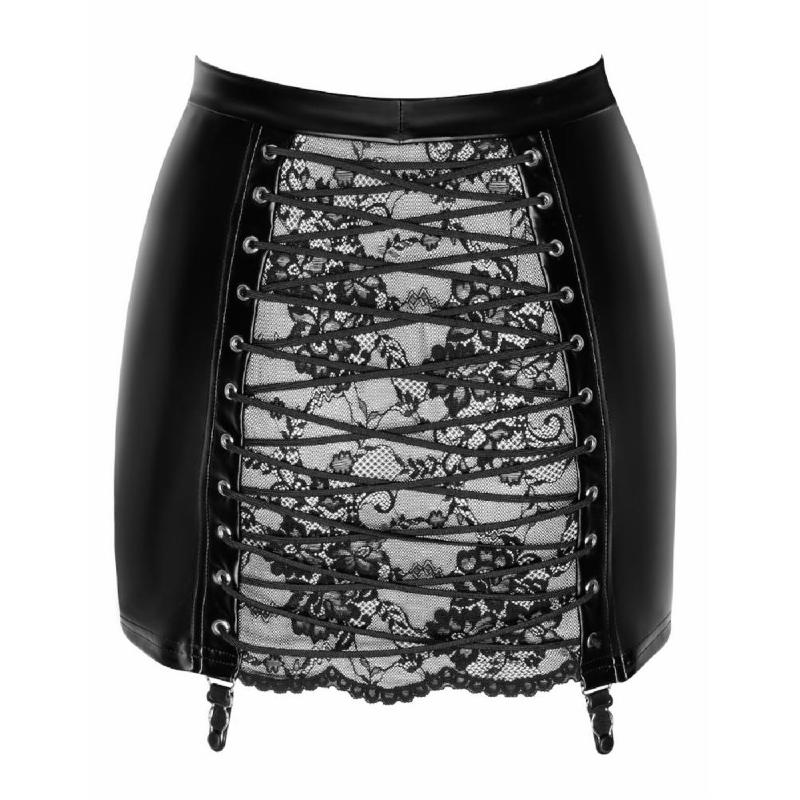 Спідниця Noir Handmade F341 Powerwetlook and lace skirt - S