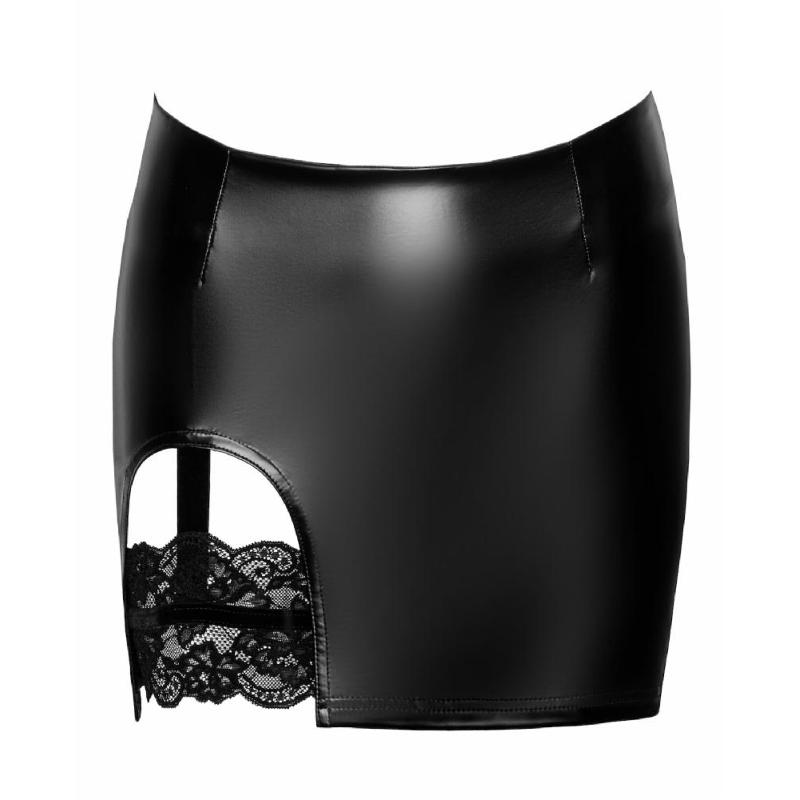 Спідниця Noir Handmade F345 Powerwetlook skirt with garter - XXL